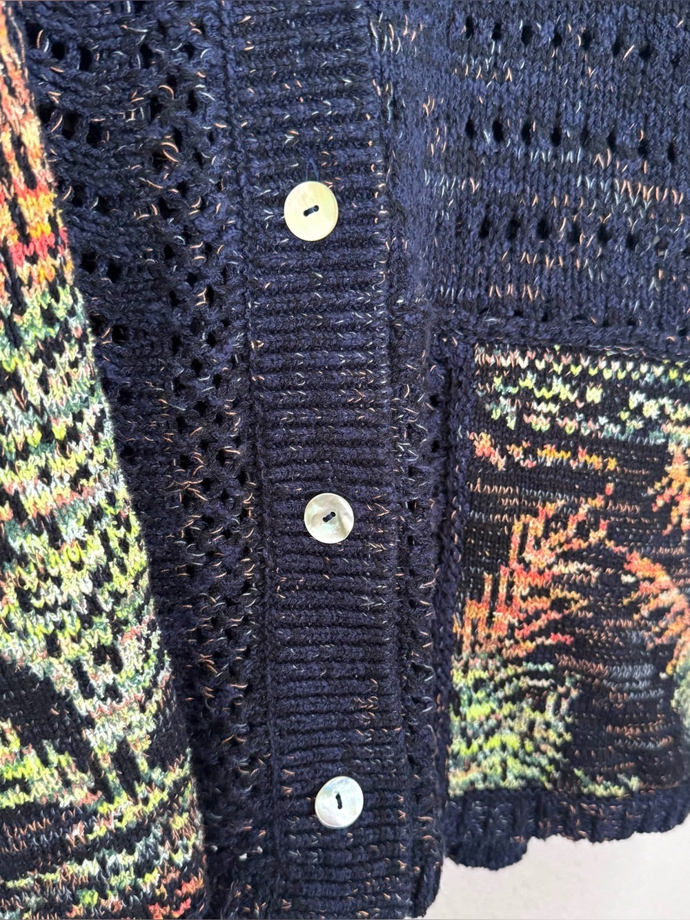 Pilcro Anthropologie Polo Camp Oversized Open Knit Sweater Shirt Medium/Large - Picture 6 of 9